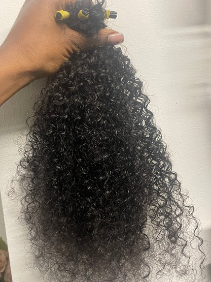 20 inch Pixie Curly Micro Ring I tip  Extensions  100 strands 1 gram tips