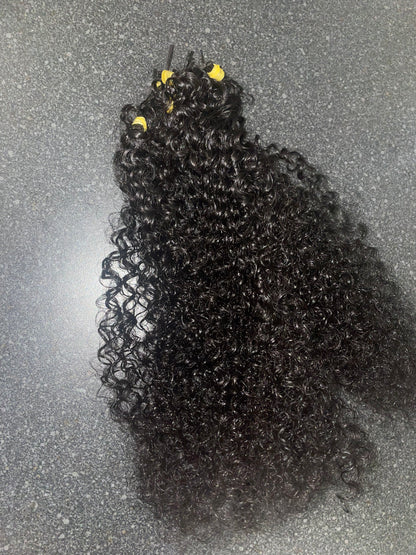 20 inch Pixie Curly Micro Ring I tip  Extensions  100 strands 1 gram tips