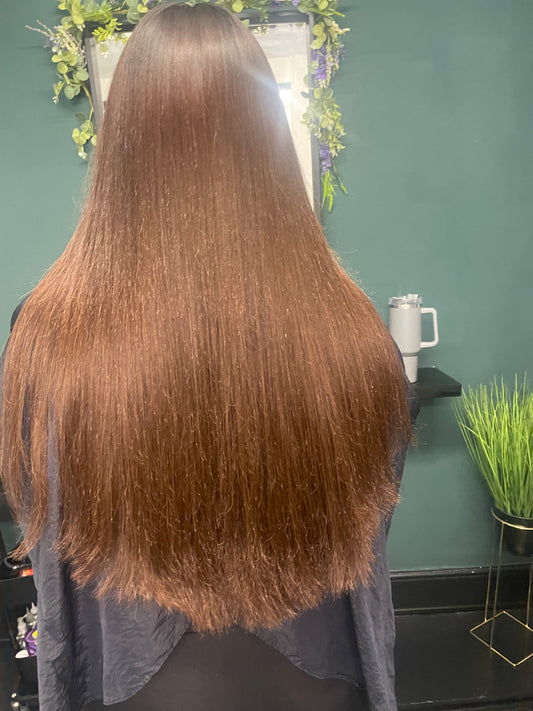 Silky Straight Tape Extensions dark brown