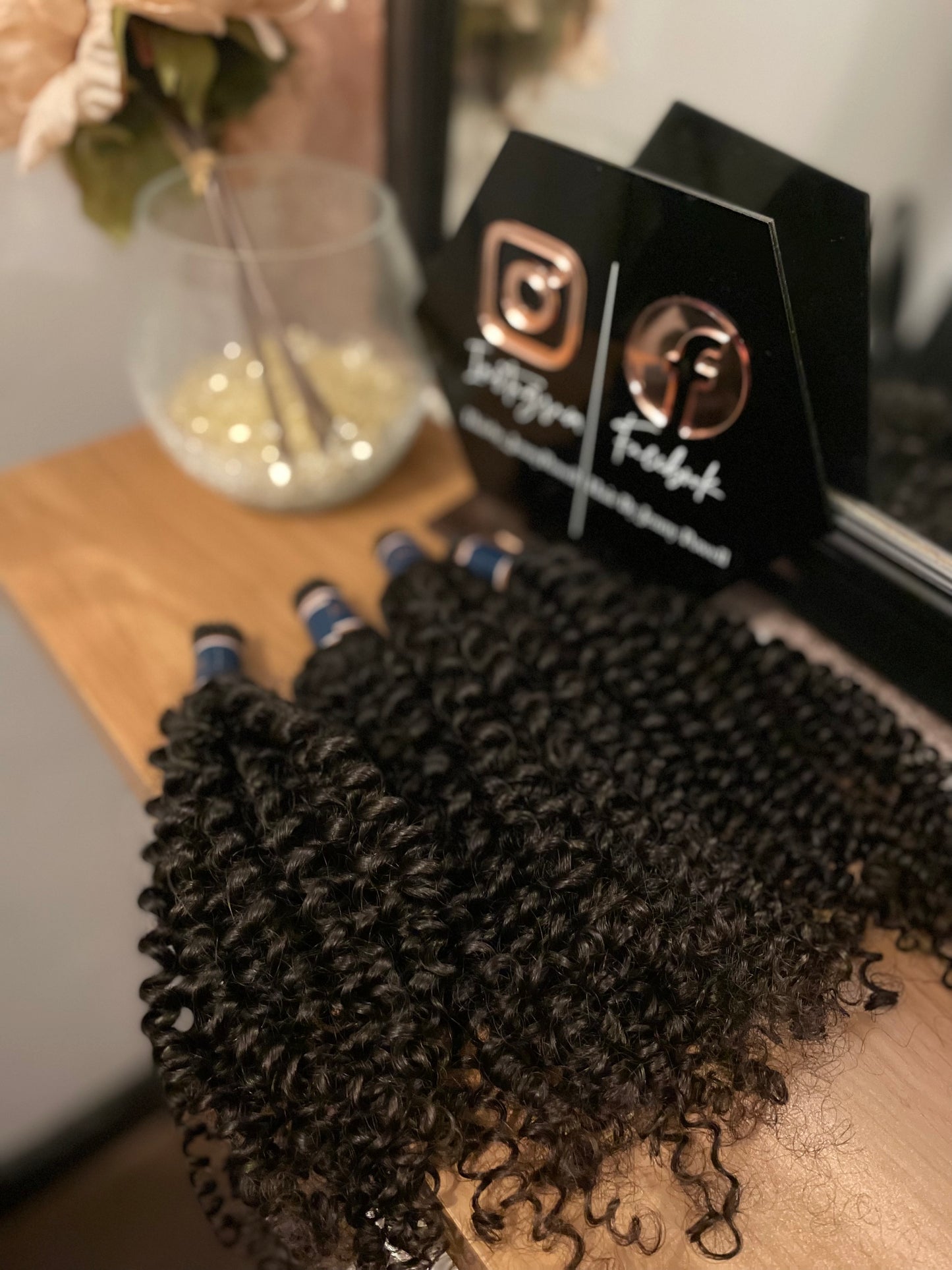 Curly I-Tip Extensions dark brown -200 Grams